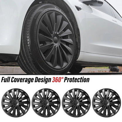 4PCS 18-Inch Blade-Style Wheel Covers for Tesla Model 3 Highland Full Rim Hubcaps - Store Hero