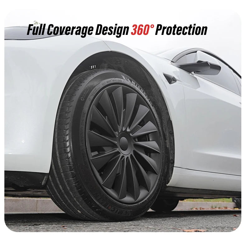 4PCS 18-Inch Blade-Style Wheel Covers for Tesla Model 3 Highland Full Rim Hubcaps - Store Hero