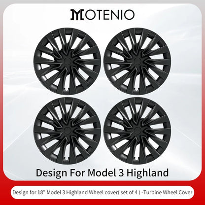 4PCS 18-Inch Turbine Hubcaps for Tesla Model 3 Highland Performance - Store Hero