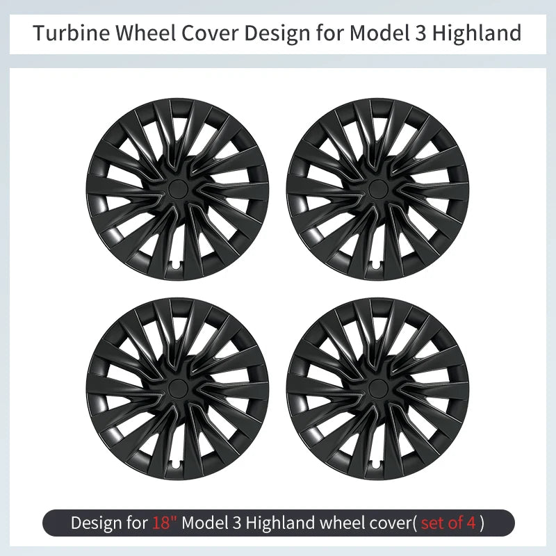 4PCS 18-Inch Turbine Hubcaps for Tesla Model 3 Highland Performance - Store Hero