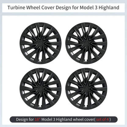 4PCS 18-Inch Turbine Hubcaps for Tesla Model 3 Highland Performance - Store Hero