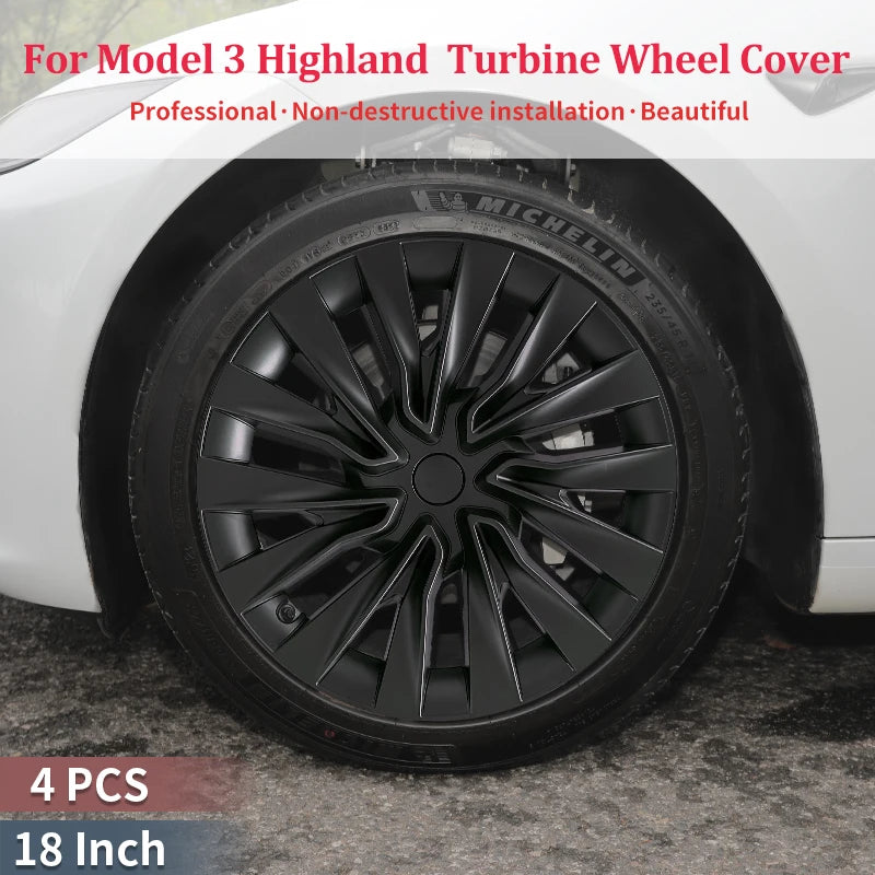 4PCS 18-Inch Turbine Hubcaps for Tesla Model 3 Highland Performance - Store Hero